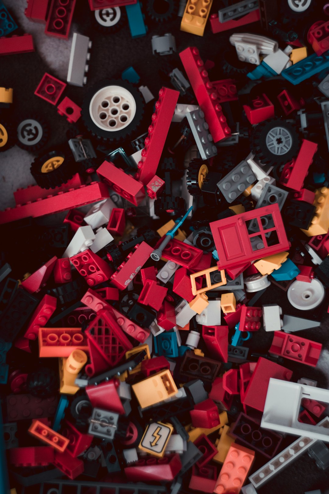 red and white lego blocks